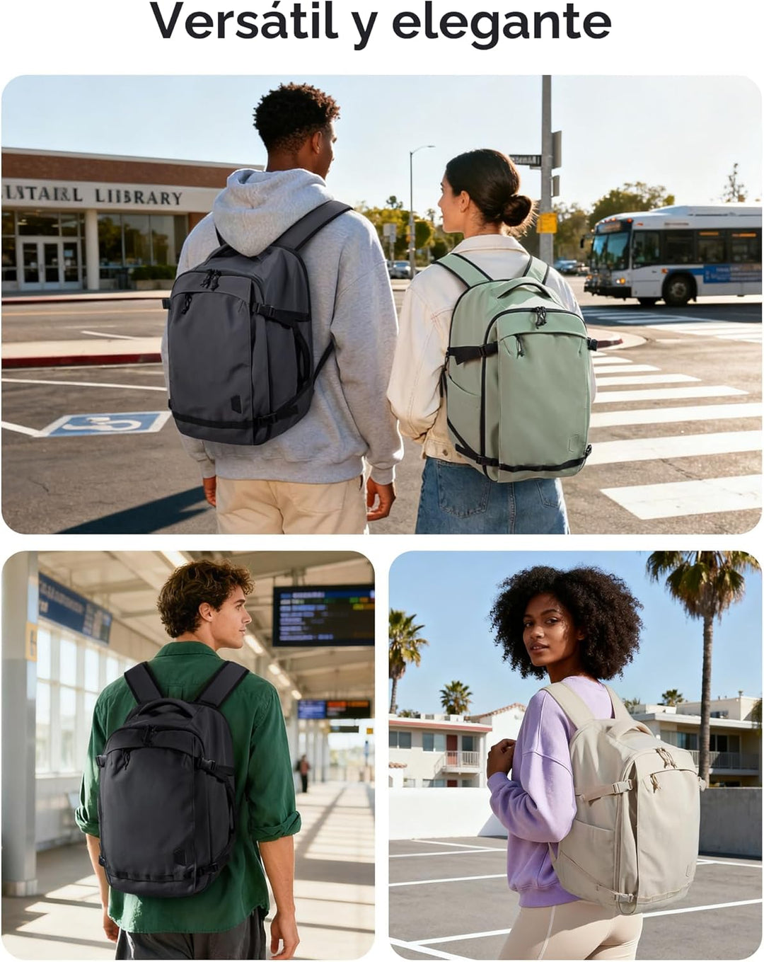 BAGSMART Mochila de Viaje de Equipaje de Mano, Mochila de Viaje Gra...