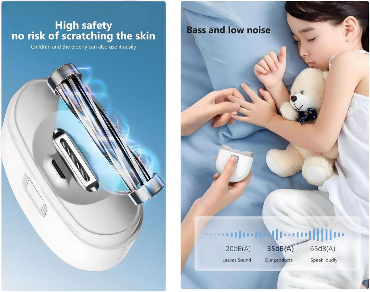 Nuevo cortaúñas eléctrico recargable para adultos, niños y bebés, ligero, doble velocidad, ultra silencioso, almacenamiento integrado, portátil, duradero y moderno.