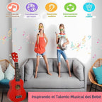 Instrumento musical de guitarra acústica de madera de 21 pulgadas para principiantes (rojo)