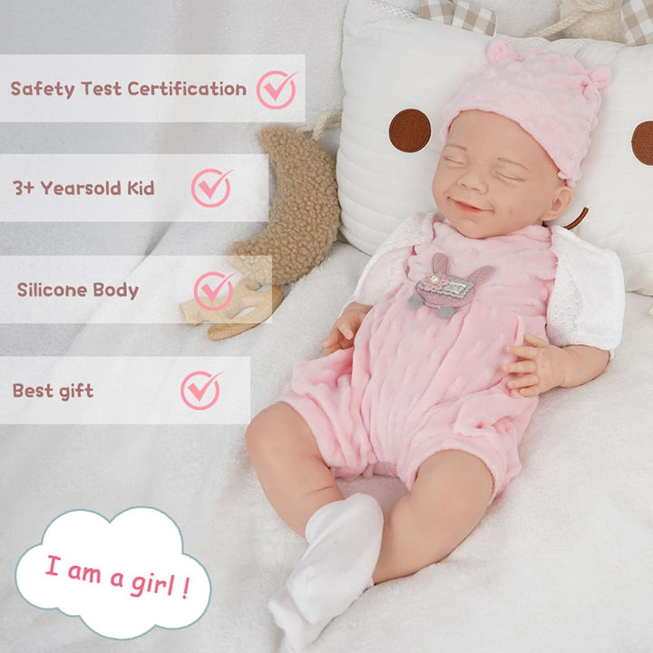 Muñecas de bebé Reborn de silicona de 18 pulgadas, muñeca de bebé r...