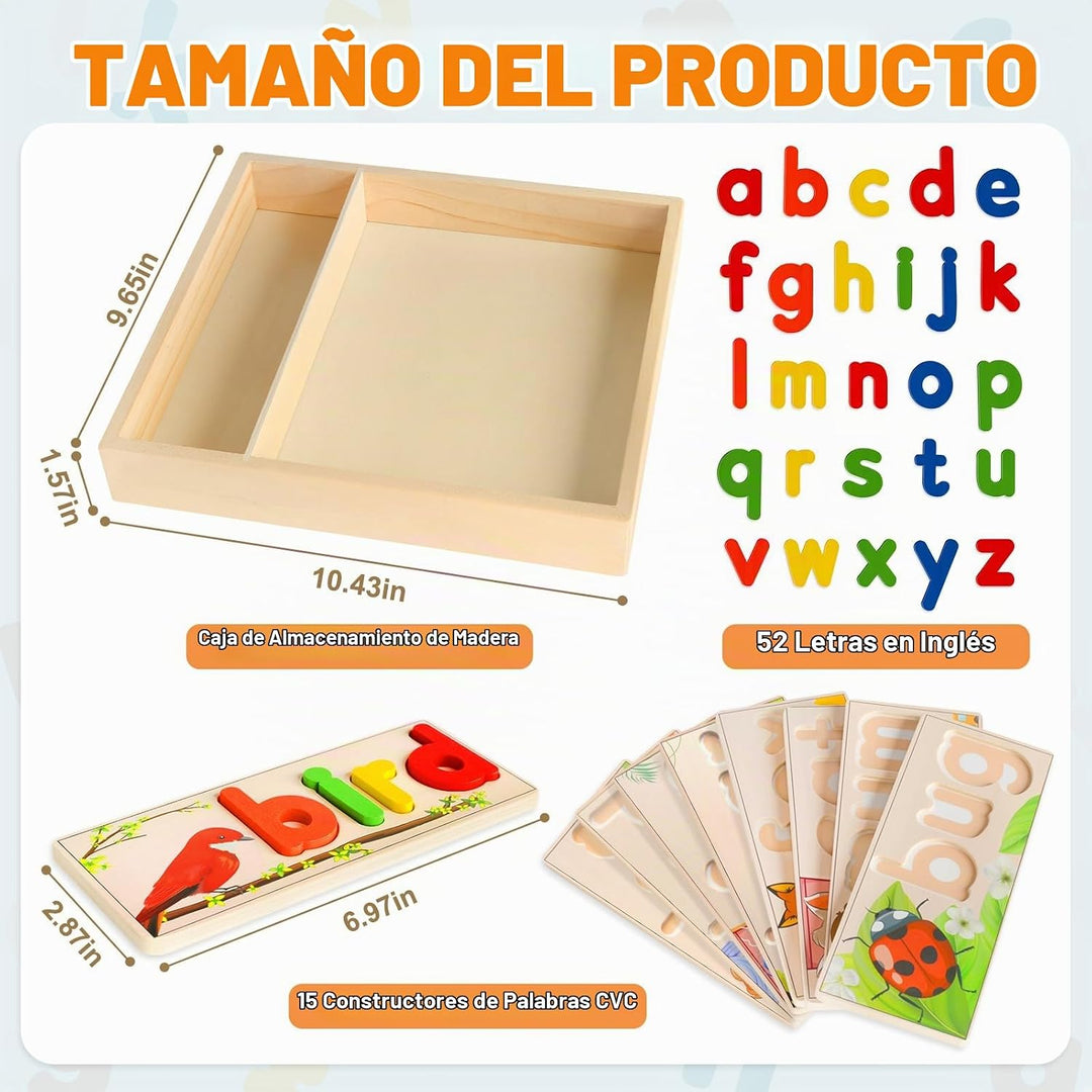 Juguetes de aprendizaje para niños de 3 años, rompecabezas del alfa...