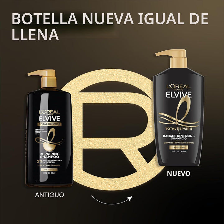 L'Oreal Paris Elvive Total Repair 5 Champú y acondicionador rep...