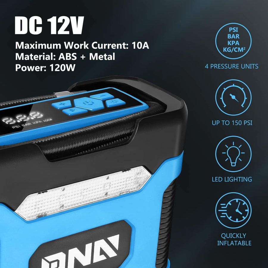 DNA MOTORING TOOLS-00213 Inflador de neumáticos digital azul de 12V...
