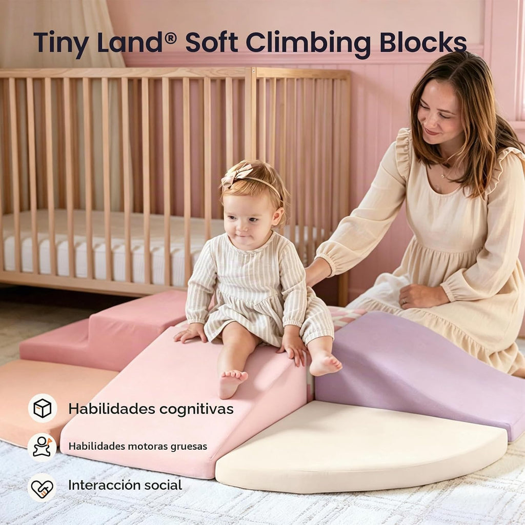 Tiny Land Bloques de escalada de espuma suave para niños pequeños, bloques