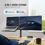 HUANUO - Brazo ajustable para monitor con bandeja para laptop, soporte de escritorio individual para monitores VESA de 13 a 32 pulgadas de hasta 22 libras, bandeja para laptop de 14 x 12 pulgadas
