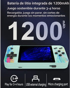 Consola de juegos portátil retro, pantalla HD de 3.5 pulgadas, 800 juegos clásicos, modo de juego para un jugador o para 2 personas, consola de juegos retro, gris/rosa (gris)