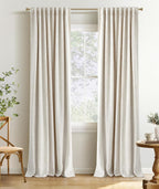 INOVADAY - Cortinas opacas de lino para dormitorio, sala de estar