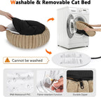 Camas calefactables para gatos de interior y perros pequeños, cama térmica de 20 pulgadas para mascotas con temporizador y temperatura ajustable, cama eléctrica extraíble e impermeable para gatos de interior