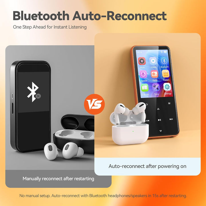AGPTEK Reproductor MP3 de 64 GB con Bluetooth, reproductor de músic...