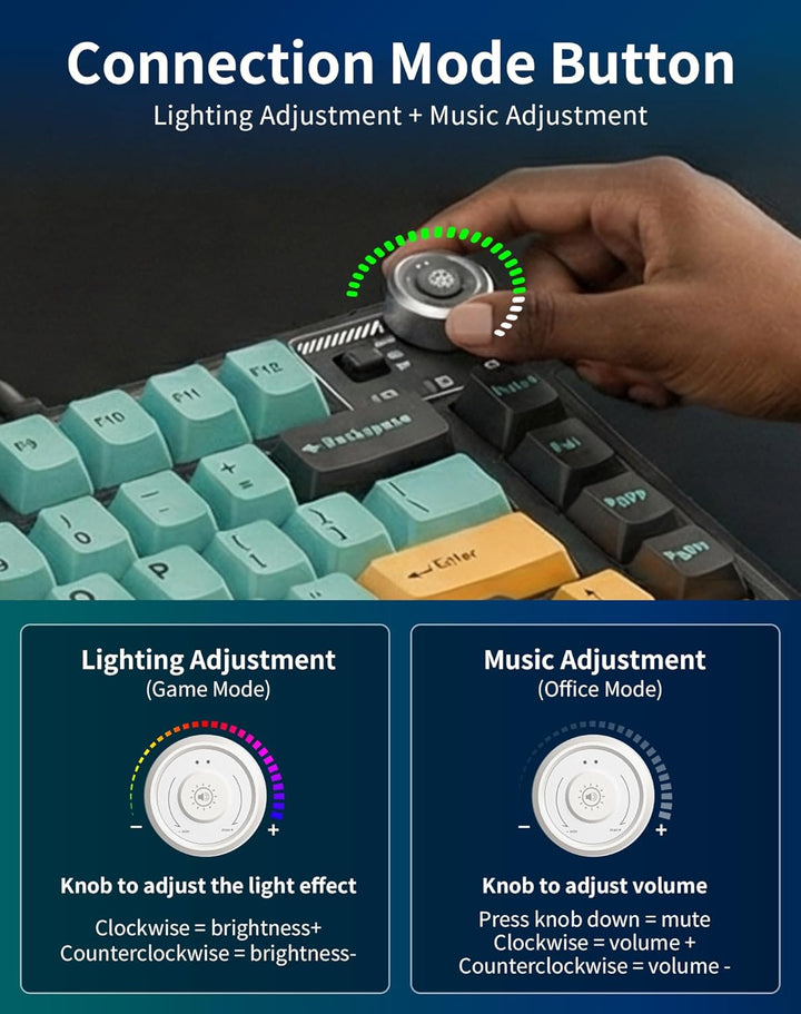 Aula AU75 Teclado mecánico inalámbrico, teclado para juegos con jun...