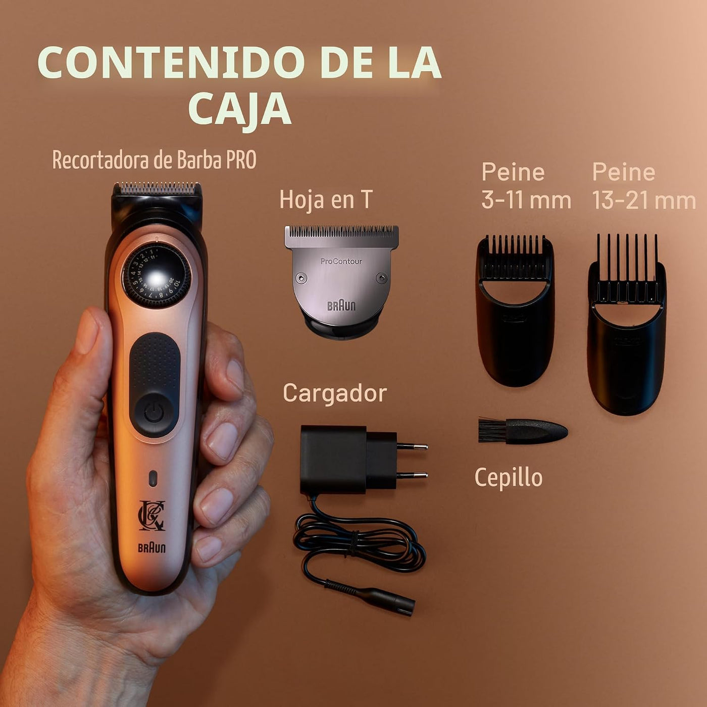 Recortadora de barba King C. Gillette PRO con 40 ajustes de longitu...