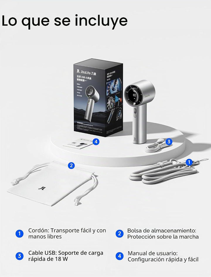 JISULIFE Ventilador de mano Pro1S - Flujo de aire de próxima genera...