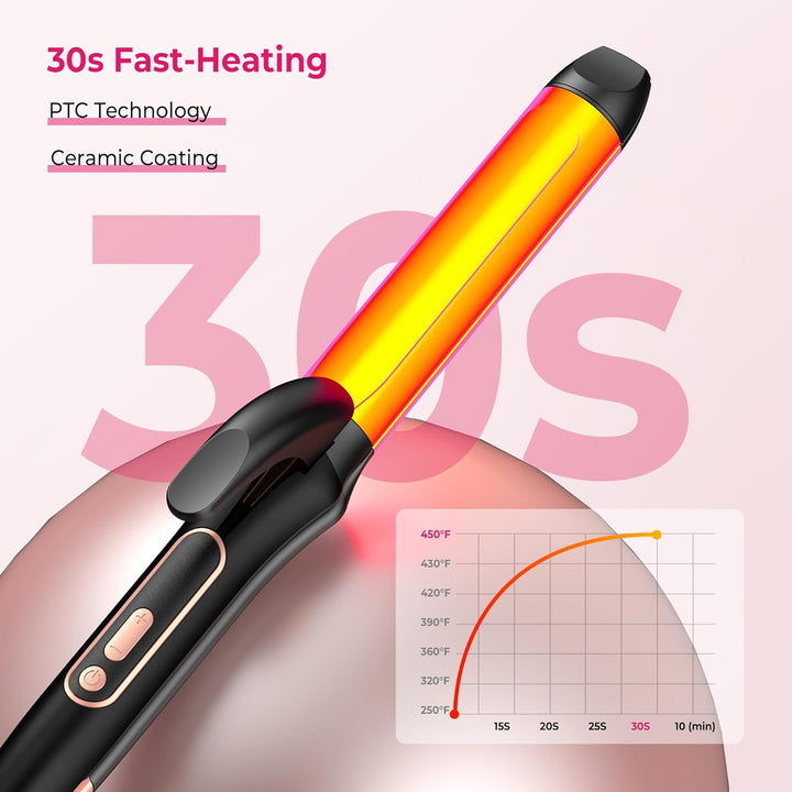 Dual Voltage Curling Iron Travel 2 in 1 Curl and Straightener (110V...