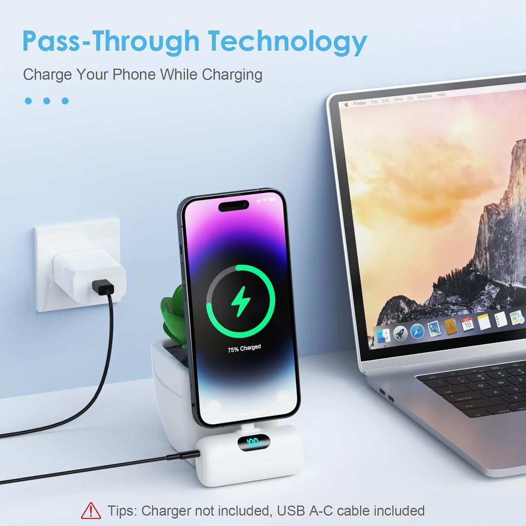Mini Cargador Portátil USB C Power Bank, Paquete de Batería Mejorad...