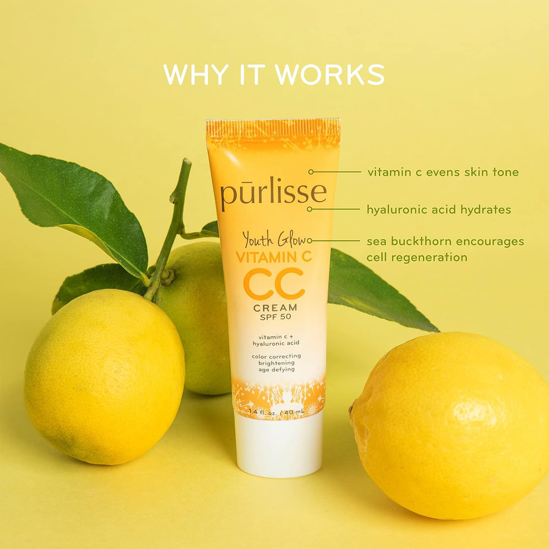 pūrlisse Youth Glow Vitamina C CC Crema con SPF 50 \u2013 Corrector...