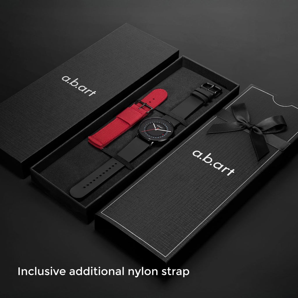 Reloj para Hombre a.b.art – Indicador de Fecha Saltante, Movimiento de Cuarzo Ronda, Cristal de Zafiro, Caja Ultrafina de Acero Inoxidable, Reloj de Pulsera Minimalista Estilo Bauhaus 41MM