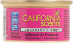 Ambientador y neutralizador de olores en lata de California Scents, juego de 12 latas a prueba de derrames para el hogar y el automóvil, aroma a cereza Coronado, fresco y audaz, 1.5 oz cada una