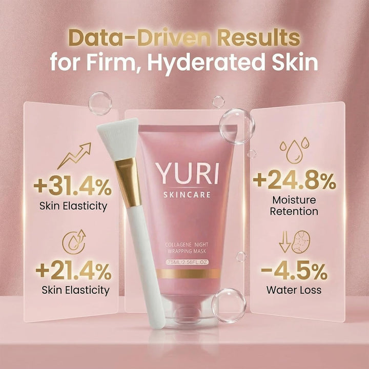 Yuri Skincare Máscara de colágeno, máscara de envoltura nocturna de...