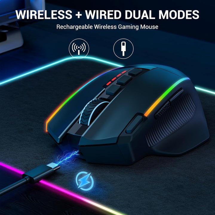 Redragon Ratón Inalámbrico para Juegos, Ratón Ergonómico 16000 DPI...