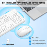 Combo de teclado y mouse inalámbricos, teclado ergonómico silencios...