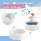 Piscina de bolas de espuma de 35.4 x 11.8 pulgadas para niños pequeños, pelotas redondas para bebés de 1 a 3 años, pelotas de juego para niños y niñas, pelotas no incluidas, color blanco