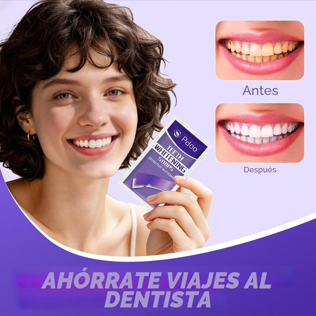 Tiras blanqueadoras de dientes moradas \u2013 28 tiras blanqueadora...