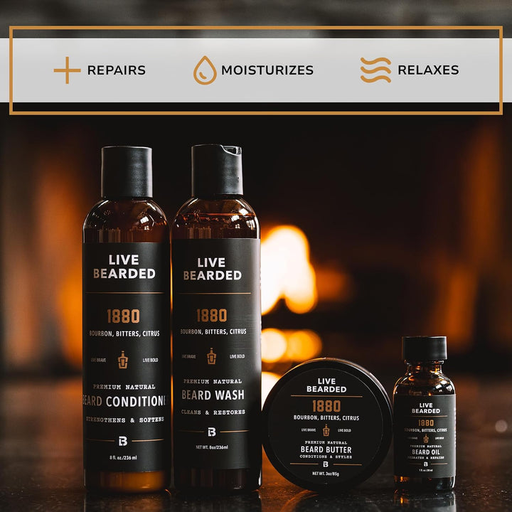 LIVE BEARDED® Kit completo de aseo para barba de 4 pasos, aroma 188...