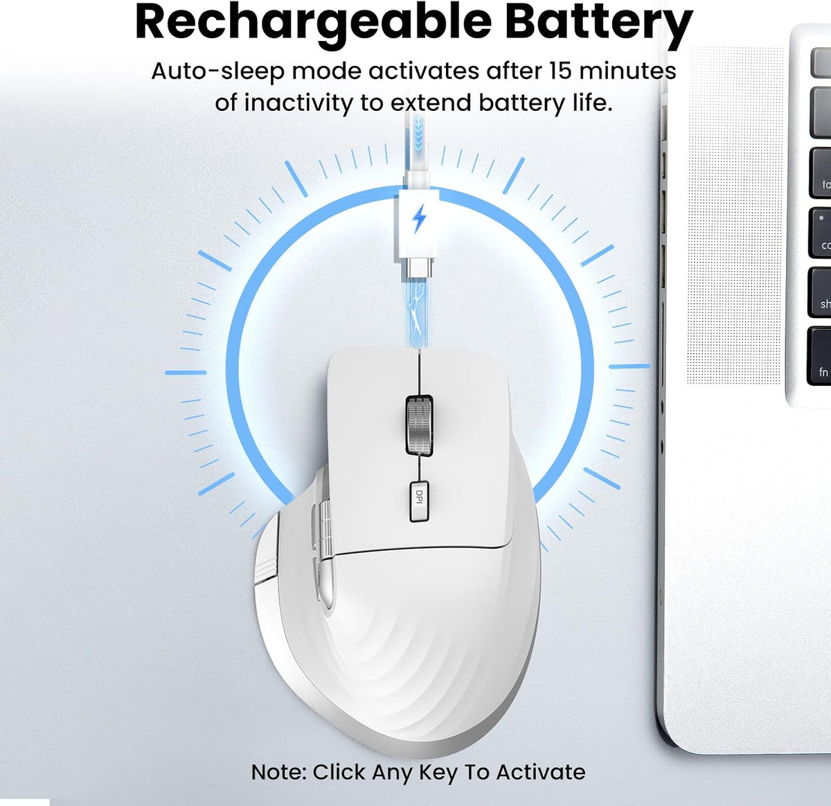 CITLLA Ratón Bluetooth inalámbrico, ergonómico recargable silencios...