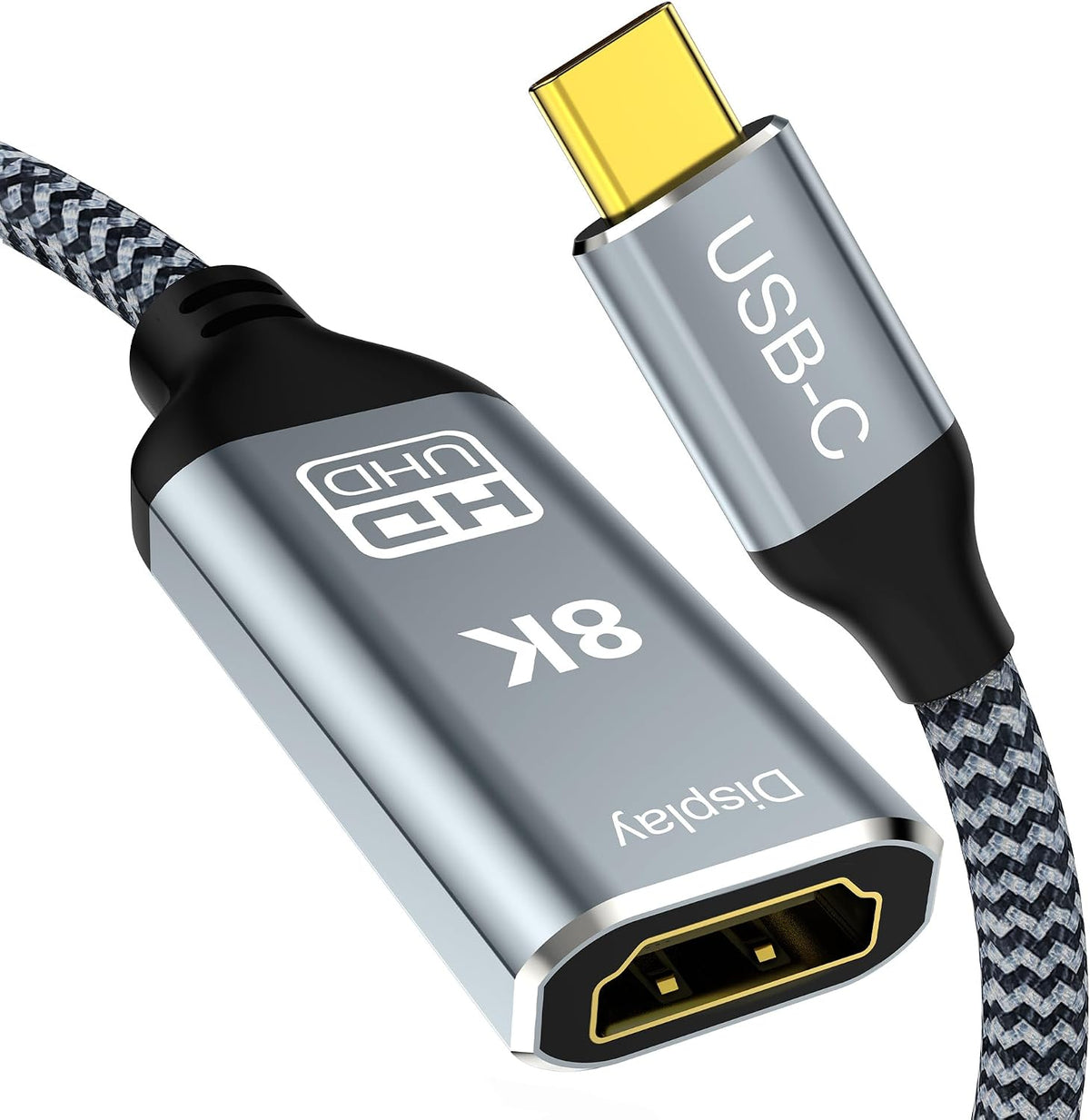 Adaptador USB C a HDMI2.1, cable tipo C a HDMI hembra, 8K @60Hz 4K @144Hz, Thunderbolt 4/5 compatible con MacBook Pro/Air, iPad Pro, iPhone 17 16, HDCP 2.3 y HDR10, 48Gbps, XPS, Galaxy S22