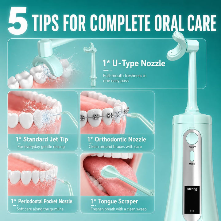 Flosser de agua, selección de hilo dental avanzado inalámbrico para...