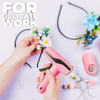 Kit de pistola de pegamento caliente inalámbrica MONVICT, pistola de pegamento rosa mini recargable USB-C con 40 piezas de barras de pegamento premium, 10 piezas de varillas para manualidades, estuche