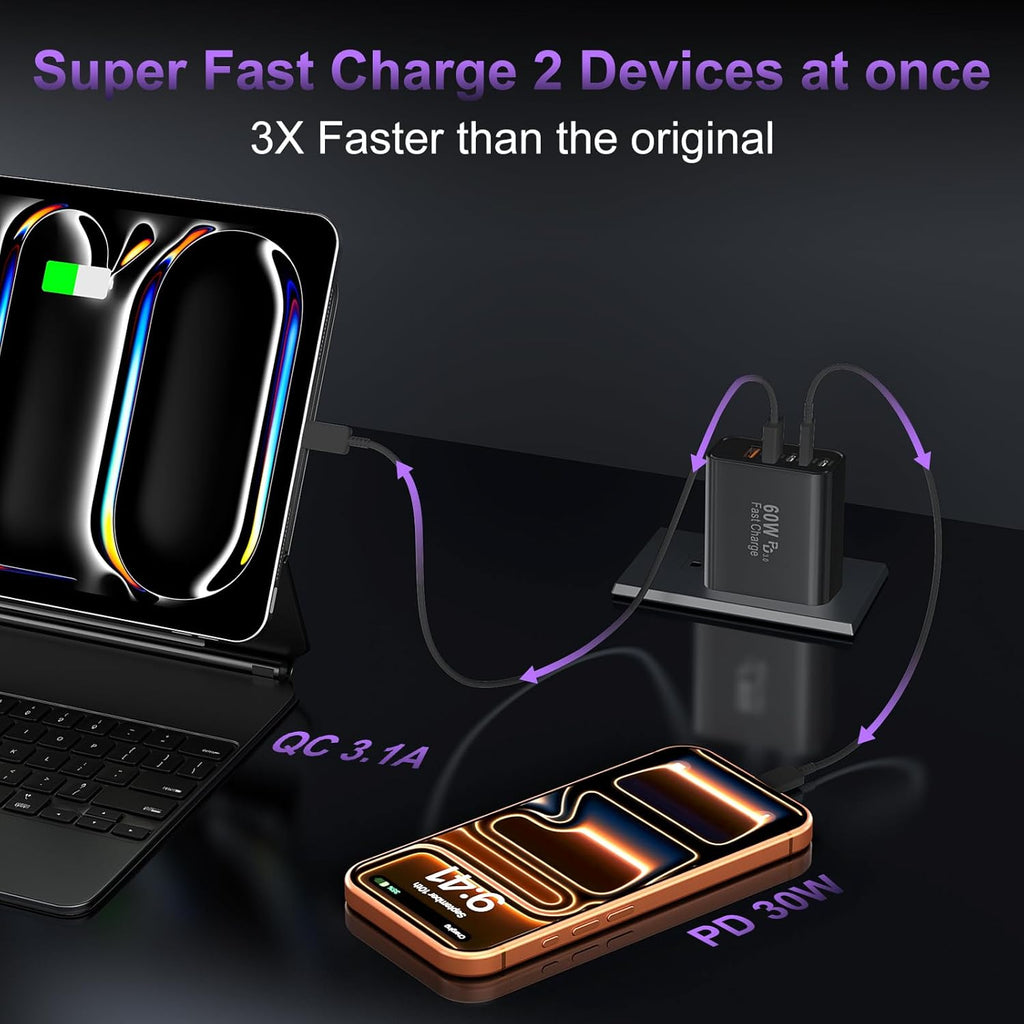 Carga rápida del bloque del cargador del USB C, adaptador del enchufe de la