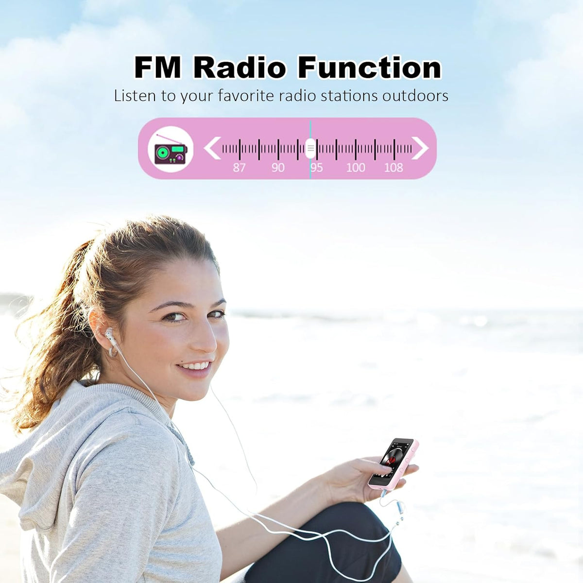 Reproductor de música MP3 con Bluetooth, almacenamiento de 32 GB, p...
