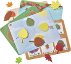 hand2mind Juego de actividad matemática de hojas sensoriales, juego de patrones, rompecabezas de formas, tarjetas de bloques de patrones, contadores matemáticos, juguete de clasificación, formas para