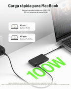 Belkin USB C Hub, Hub de 5 puertos con pantalla HDMI 4K a 60Hz, entrega de alimentación de 100W, transferencia rápida de datos 10Gbps, adaptador multipuerto USB C - Compatible con MacBook, iPad Pro