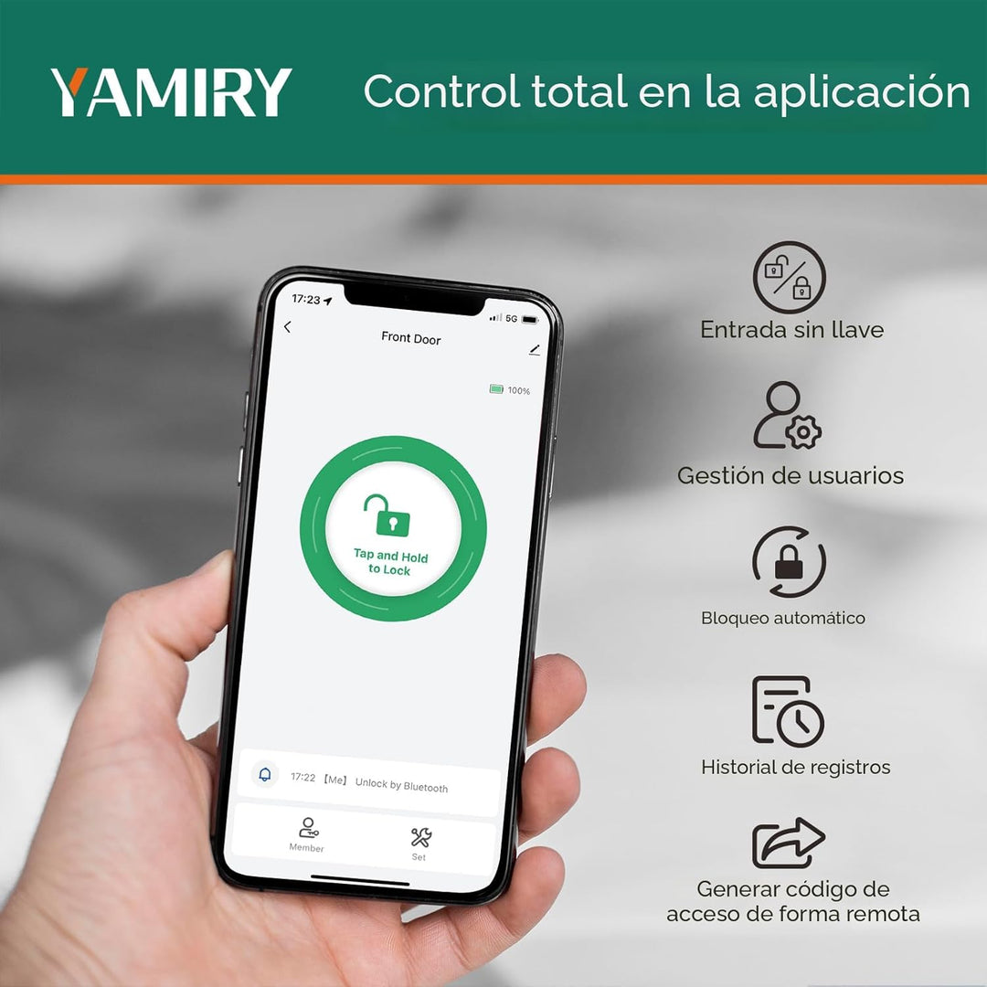Cerradura inteligente de manija de puerta con teclado: Yamiry Pomos...