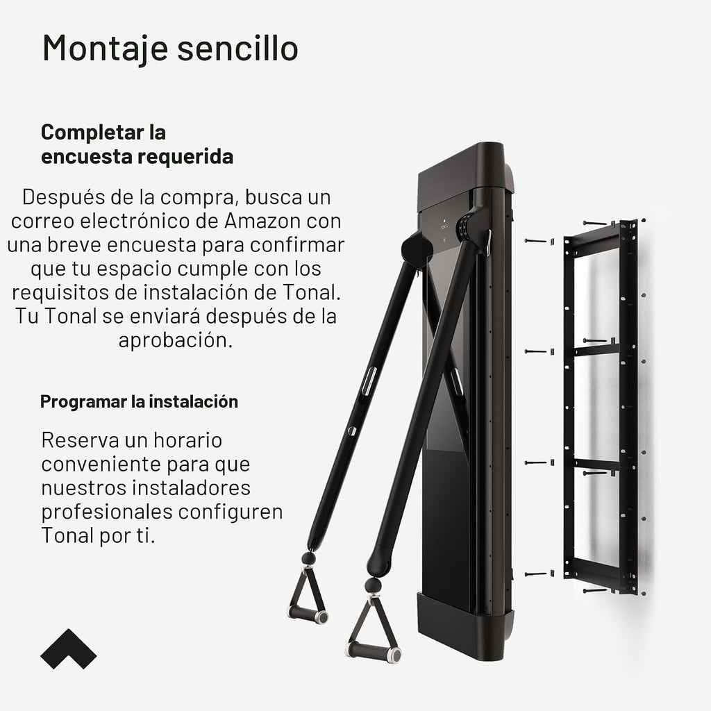 Tonal Sistema inteligente de gimnasio en casa 2: entrenamiento de fuerza alimentado por IA y máquina de cable inteligente con diseño montado en la pared, resistencia adaptativa de 250 libras