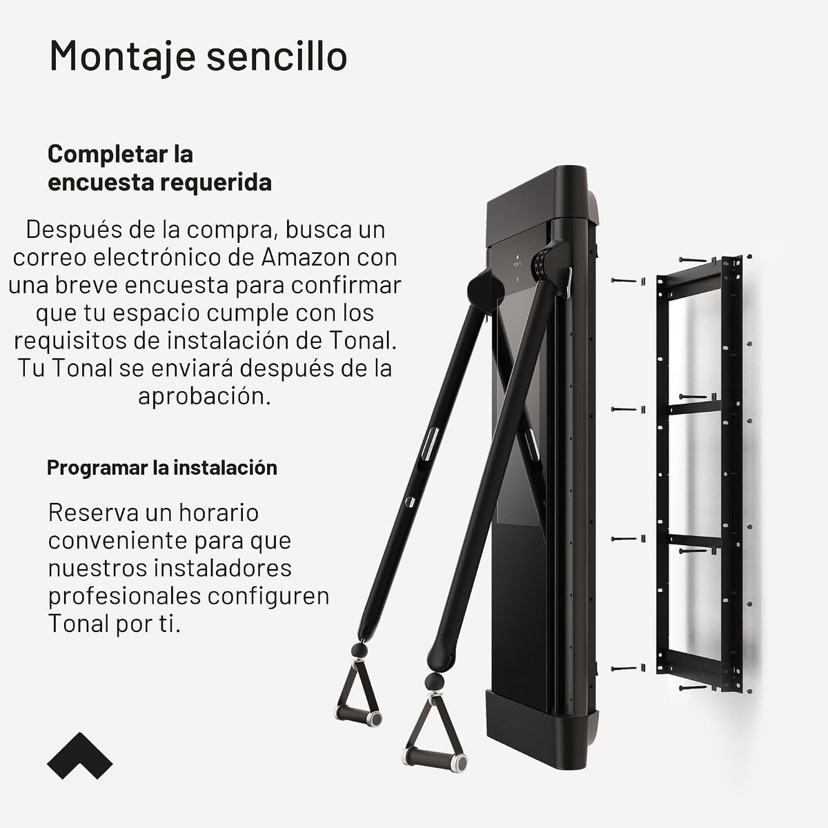 Tonal Sistema inteligente de gimnasio en casa 2: entrenamiento de fuerza alimentado por IA y máquina de cable inteligente con diseño montado en la pared, resistencia adaptativa de 250 libras