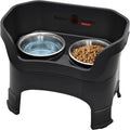 Neater Feeder - Tazones elevados de lujo para perros grandes a prueba de desorden (40 + libras), 2 alturas ajustables (14.5 y 17.5 pulgadas), soporte elevado para tazón de perro sin derrames, juego de cuencos de comida de acero inoxidable, fabricado en