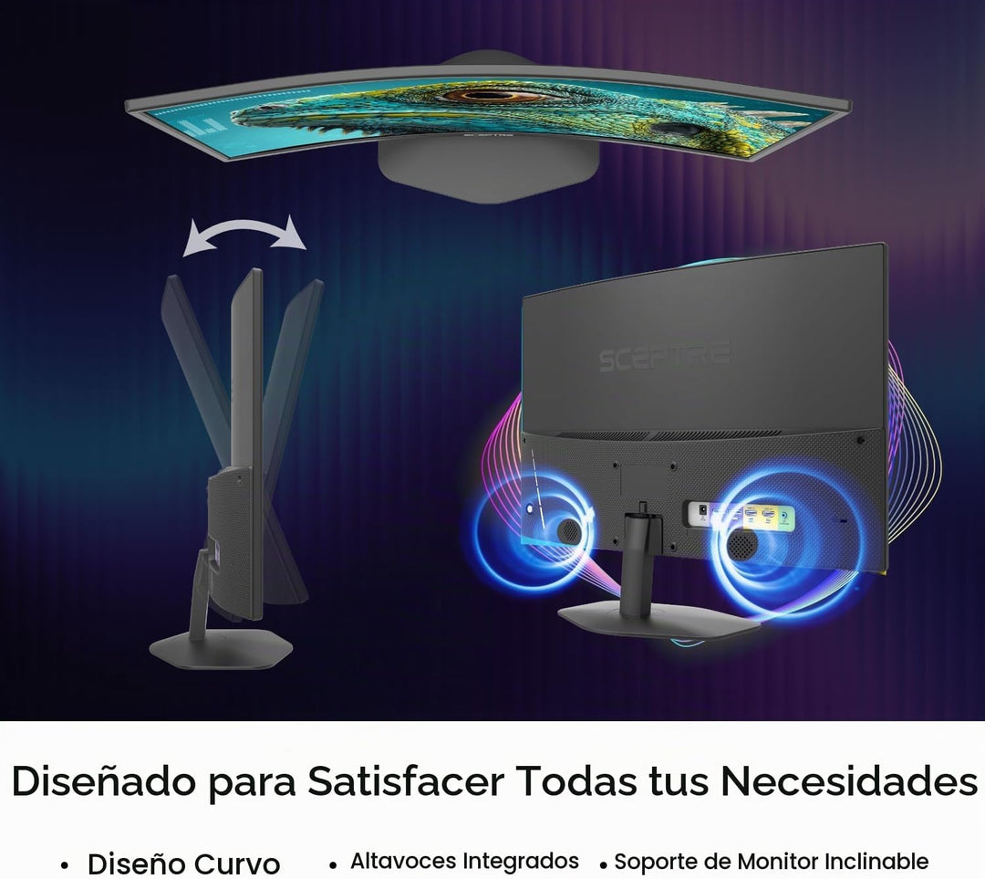 Sceptre - Monitor curvo para juegos Prime de 27 pulgadas DisplayPor...