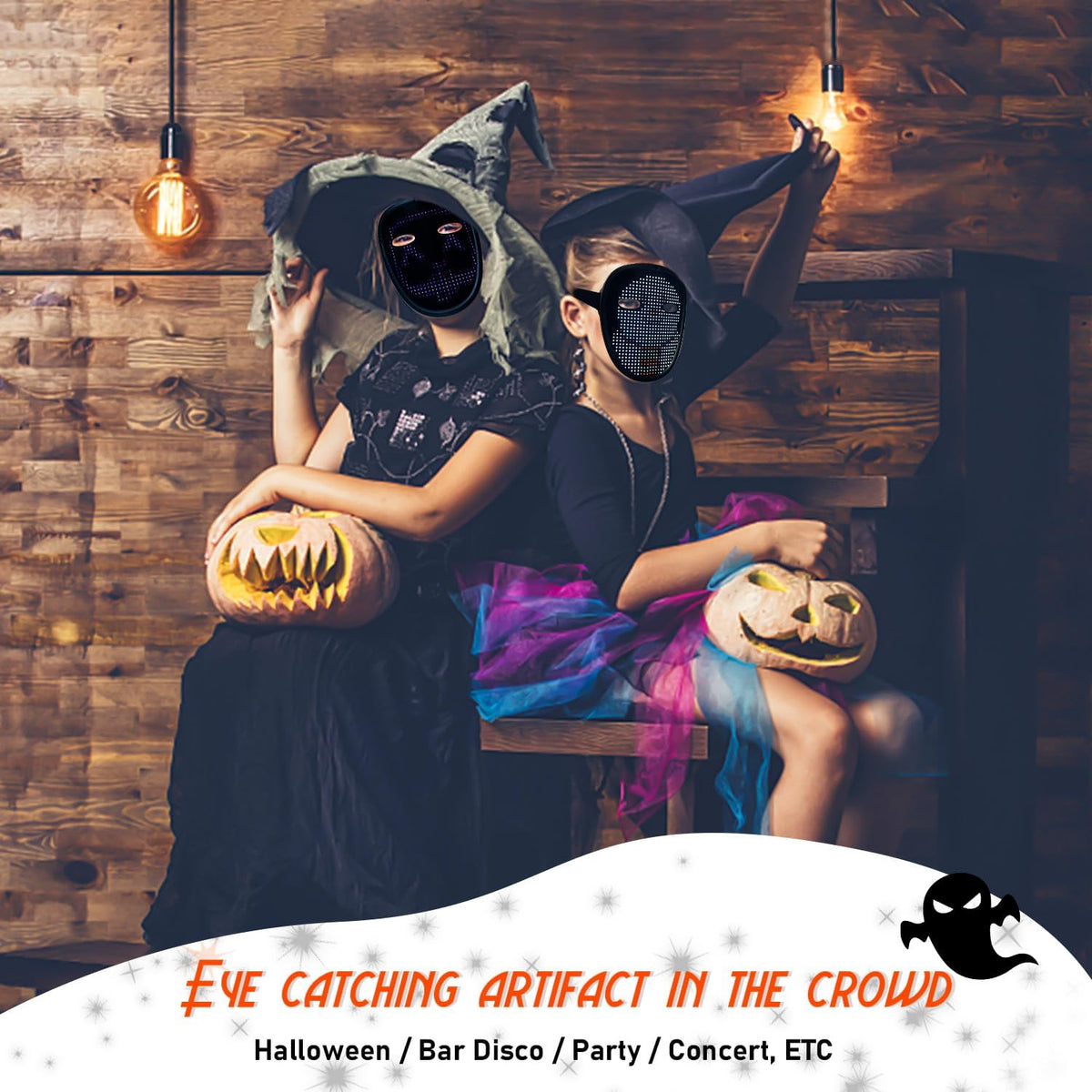 Máscara LED con detección de gestos, máscara transformadora unisex con luz LED para disfraz, cosplay, fiesta, mascarada