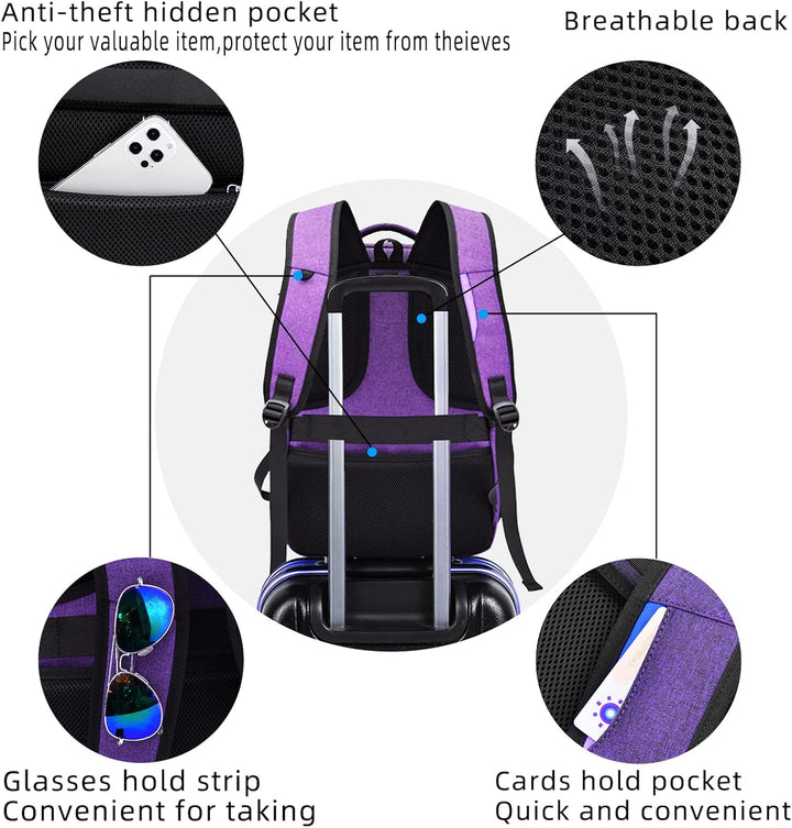 DUSLANG Mochila para laptop de 17 pulgadas para viajes, resistente...