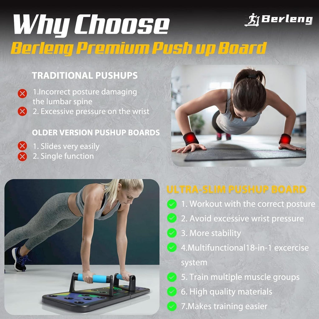 Tabla de Flexiones, Tabla de Flexiones Plegable para Hombre, Barra de Flexiones Portátil 30 en 1