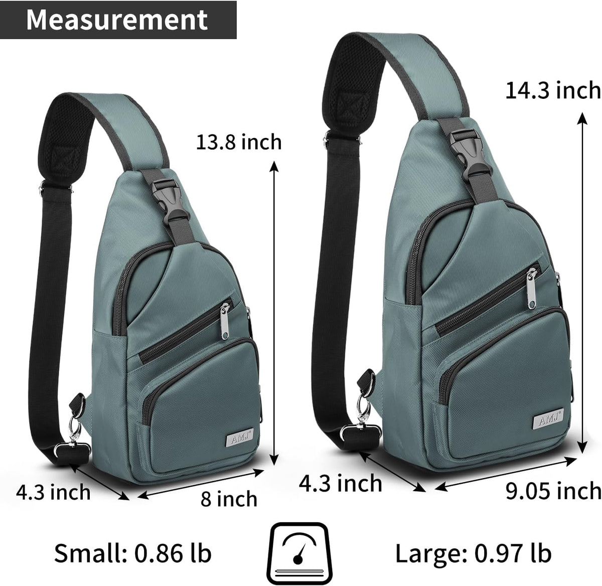 Bolso bandolera con puerto de carga USB, bolsa de hombro casual en el pecho con logotipo y tiradores de cremallera (verde)