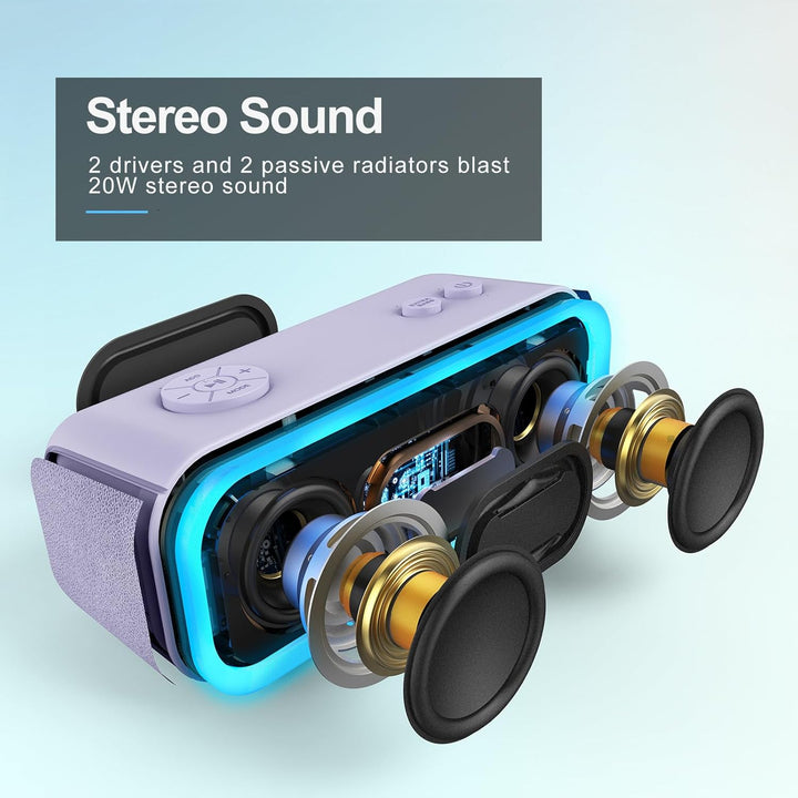 DOSS SoundBox Pro Altavoz Bluetooth, sonido estéreo de 20 W, graves...
