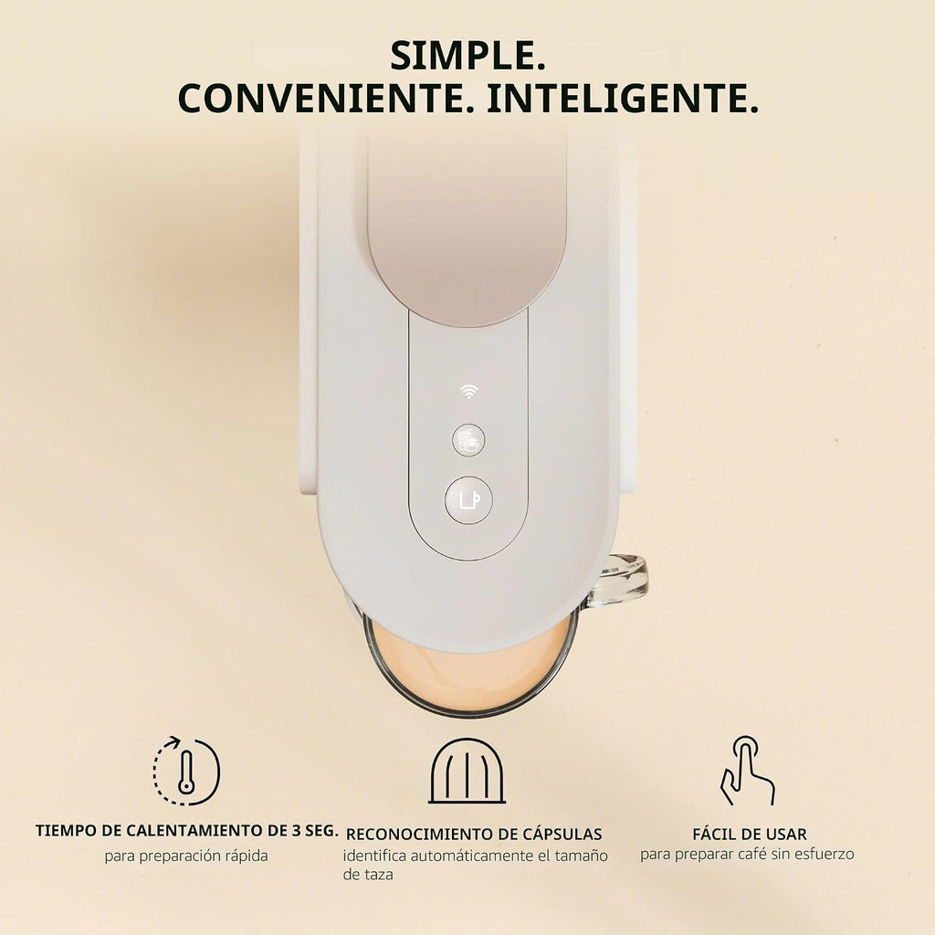 Nespresso Vertuo Up - Cafetera con espumador de leche, color blanco