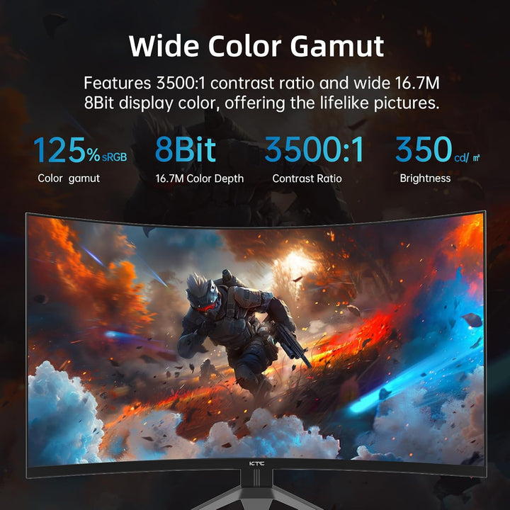 KTC Monitor curvo para juegos de 32 pulgadas y 240 Hz, FHD 1080P 15...
