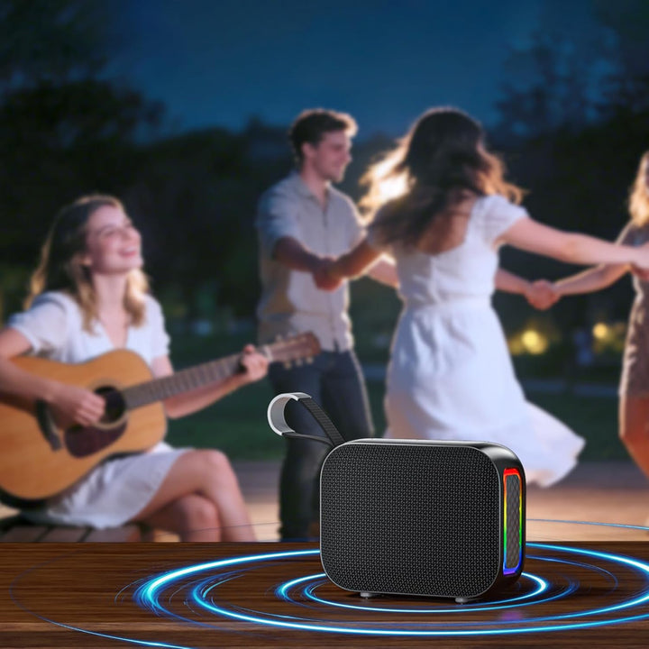 KASOHQEE Altavoz Bluetooth portátil con luces RGB, altavoz inalámbr...