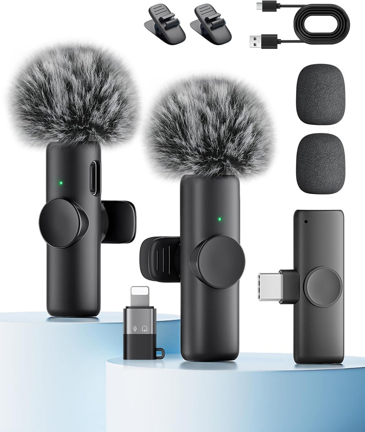 Micrófono inalámbrico para iPhone, iPad y teléfono Android, paquete...