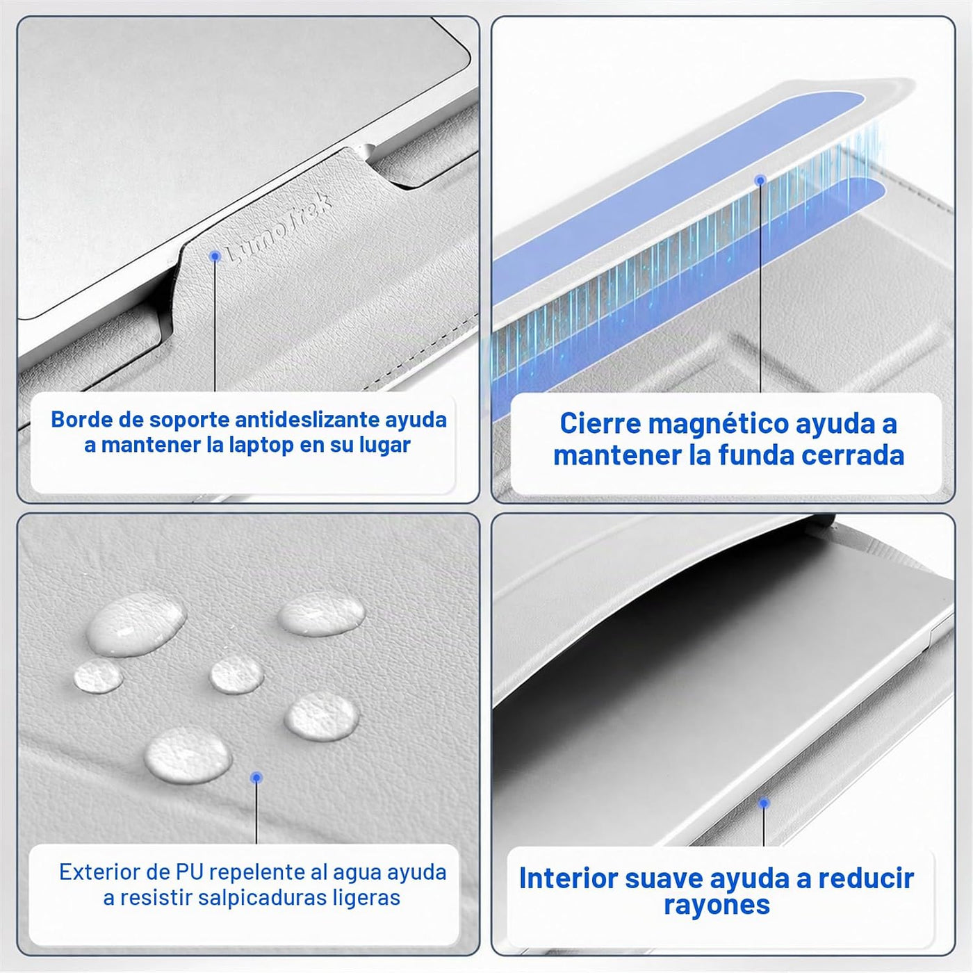 LumoTrek Funda para portátil 2 en 1 con soporte, 13-14 pulgadas, pi...